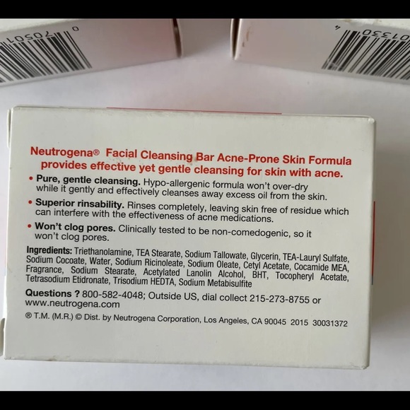 Lot of 3 Neutrogena Transparent Facial Soap Acne Prone Skin Facial Bars 3.5 oz - Picture 5 of 5